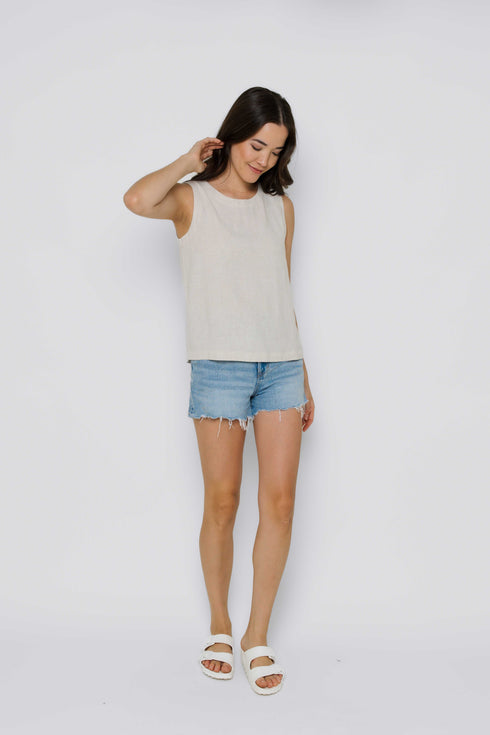 Keri-Sleeveless Woven Shell